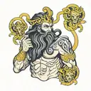 medusa Poseidon zeus holding tattoo design idea