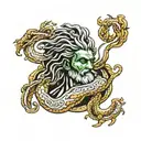 medusa Poseidon zeus holding tattoo design idea