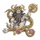 medusa Poseidon zeus holding tattoo design idea