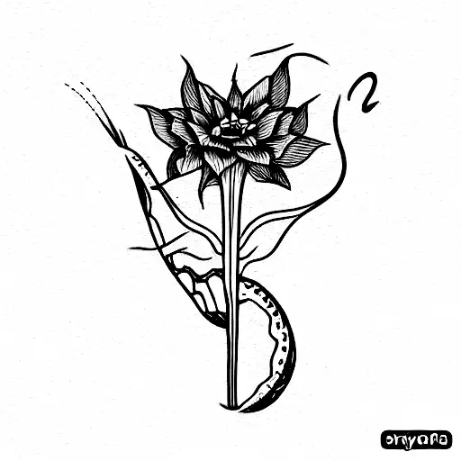venus fly trap tattoo design idea