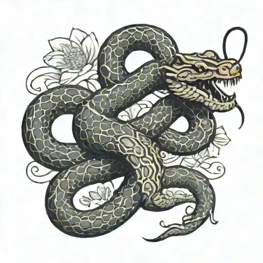 scorpion and snake  tattoo design idea