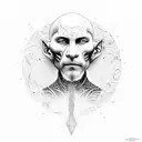 alex grey art style face with hakuna mattata  tattoo design idea