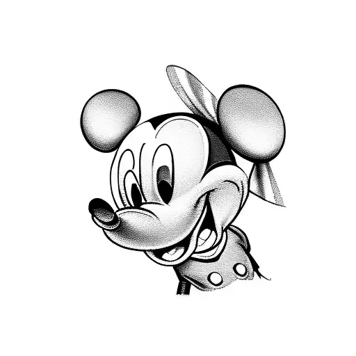 mickey mouse on bicyclette  tattoo design idea