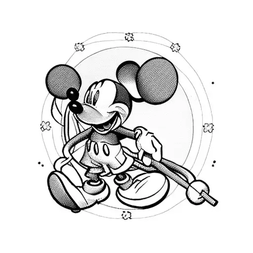 mickey mouse and candy  tattoo design idea