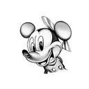 mickey mouse on bicyclette  tattoo design idea