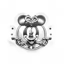 mickey mouse on bicyclette  tattoo design idea