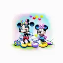 mickey mouse and candy  tattoo design idea