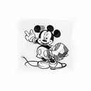 mickey mouse and candy  tattoo design idea