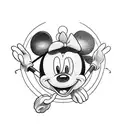 mickey mouse and candy  tattoo design idea