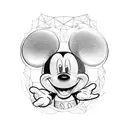 mickey mouse and candy  tattoo design idea