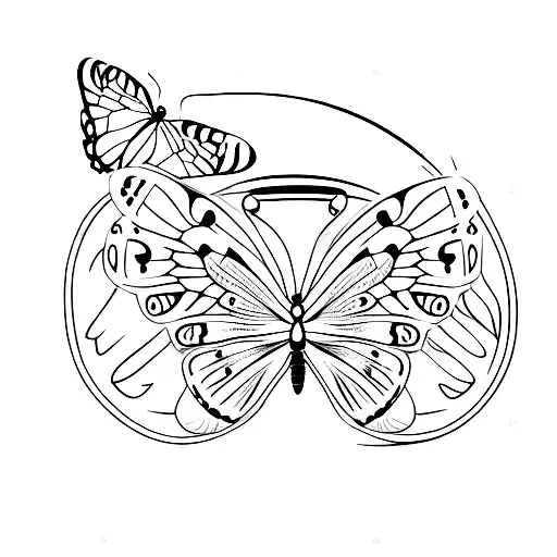 butterfly with semicolon tattoo design idea