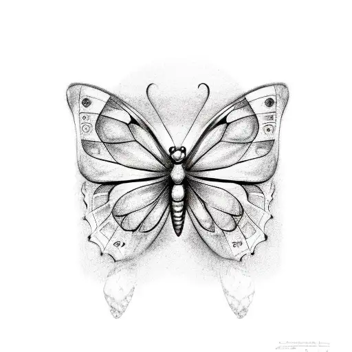 butterfly with semicolon and 1996 tattoo design idea