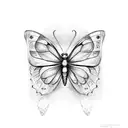 butterfly with semicolon and 1996 tattoo design idea