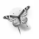 butterfly with semicolon and 1996 tattoo design idea