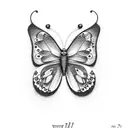 butterfly with semicolon and 1996 tattoo design idea