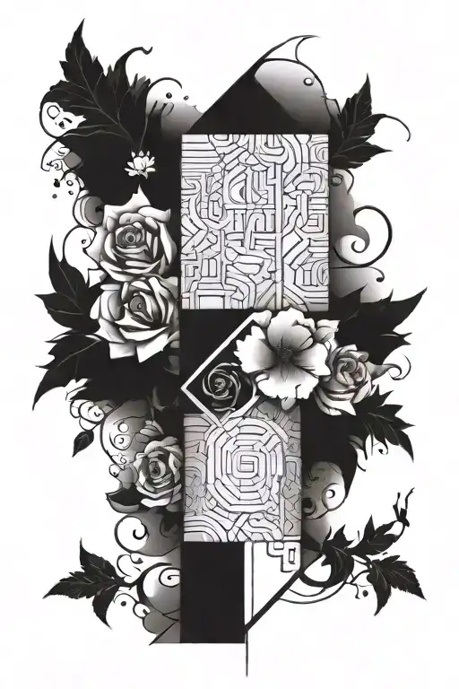 Blackout top of arm tattoo design idea
