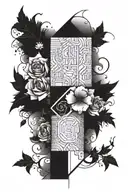 Blackout top of arm tattoo design idea