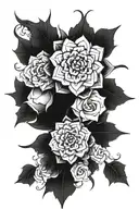Blackout top of arm tattoo design idea