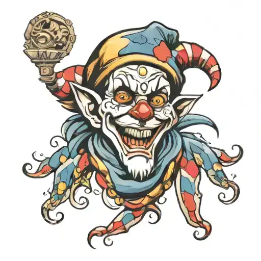 jester tattoo design idea