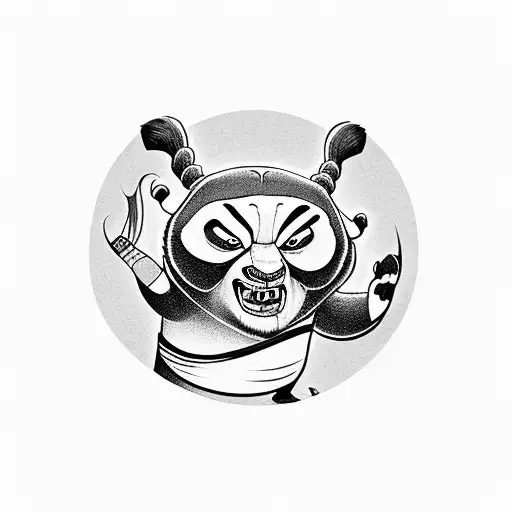 kung fu panda fighting tai lung  tattoo design idea
