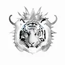tiger and dragon oriental clouds mountains zodiac tattoo design idea