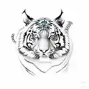 tiger and dragon oriental clouds mountains zodiac tattoo design idea