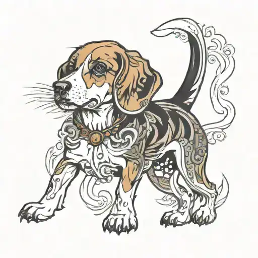 beagle tattoo design idea