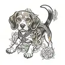 beagle tattoo design idea
