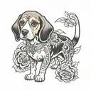 beagle tattoo design idea