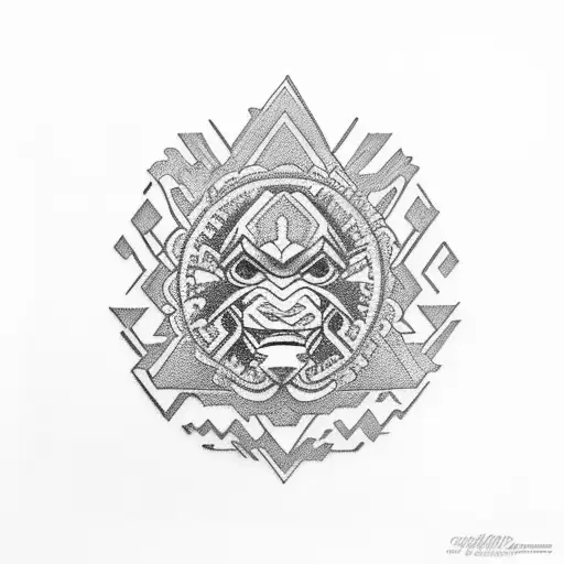 Colombian designs blended with traditional Samoan designs in black and white   tattoo design idea