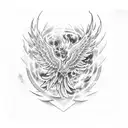 A vibrant blue phoenix rising from a stack of comic books, representing the rebirth of passion for collecting tattoo design idea