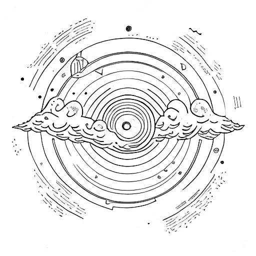 A comet merging with a celestial map tattoo design idea