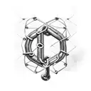 chain link with 4 letter a in it tattoo design idea