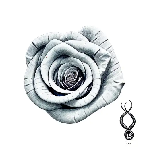 snake and rose tattoo design idea