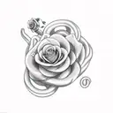 snake and rose tattoo design idea