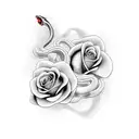 snake and rose tattoo design idea