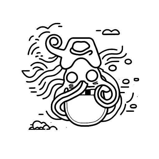 avocado with a gun tattoo design idea