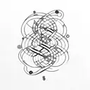 A minimalist tattoo of a equalizer waveform with the words 'Musique' and 'Amor Fati' intertwined tattoo design idea