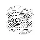 A minimalist tattoo of a equalizer waveform with the words 'Musique' and 'Amor Fati' intertwined tattoo design idea