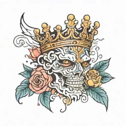 cesar crown tattoo design idea