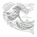 The Great Wave Off Kanagawa tattoo design idea