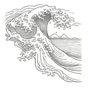 The Great Wave Off Kanagawa tattoo design idea