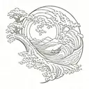 The Great Wave Off Kanagawa tattoo design idea