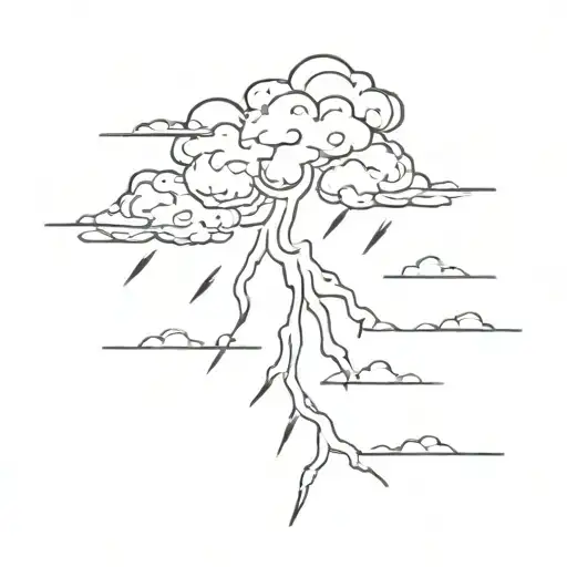thunder storm tattoo design idea