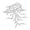 thunder storm tattoo design idea