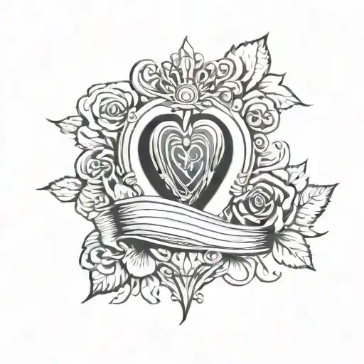 Fingerprint of your deceased mom with the sacred heart  tattoo design idea