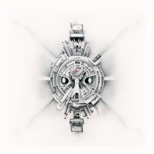 Create me a street photography themed tattoo design idea