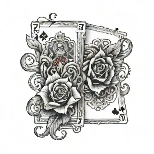 7 and 2 in cards  tattoo design idea
