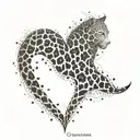 A delicate leopard print heart with the initials of your children hidden within the spots tattoo design idea