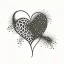 A delicate leopard print heart with the initials of your children hidden within the spots tattoo design idea